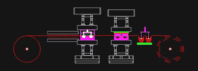 Máquina termoformadora de plástico de tres estaciones