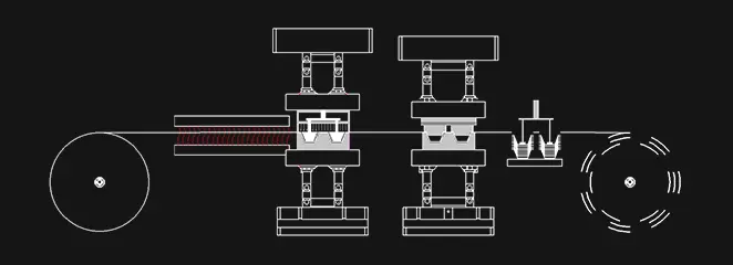 Máquina termoformadora de plástico de tres estaciones