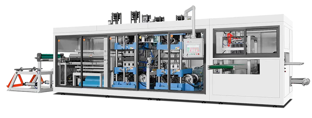 Máquina termoformadora de bandejas de plástico para frutas Máquina termoformadora de bandejas de plástico para frutas